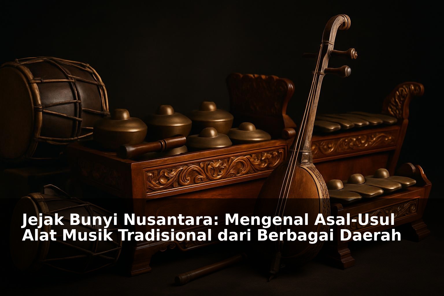 Beragam alat musik tradisional Nusantara dari berbagai daerah