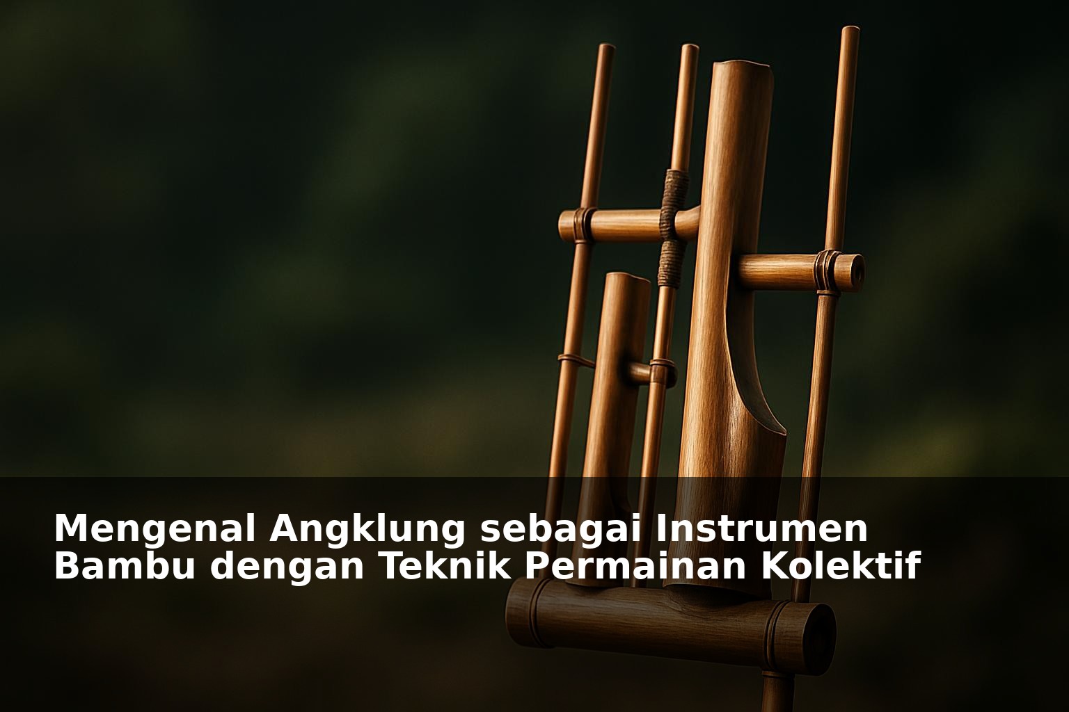 Angklung bambu tradisional dengan latar belakang alami