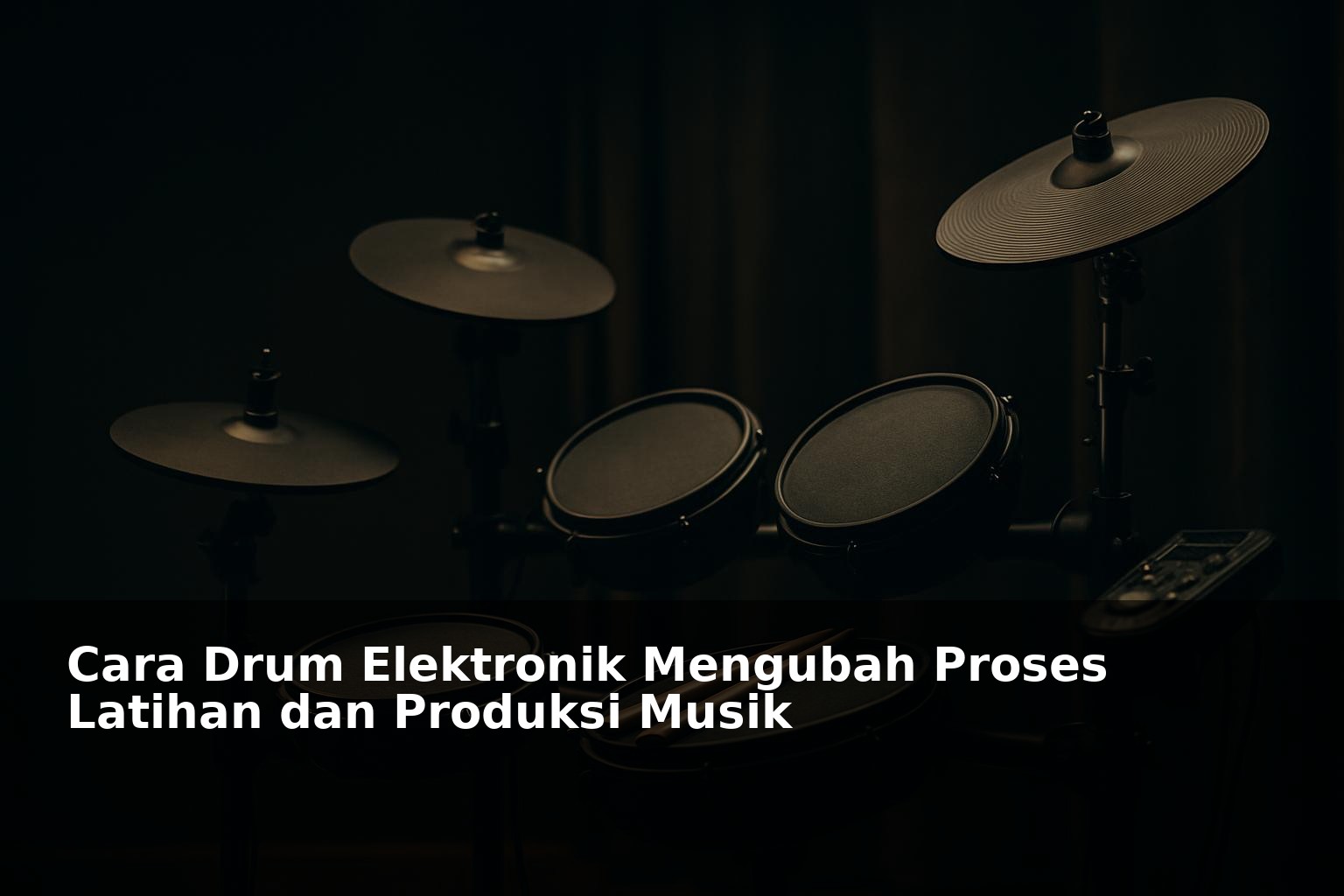 Drum elektronik modern dengan latar studio musik