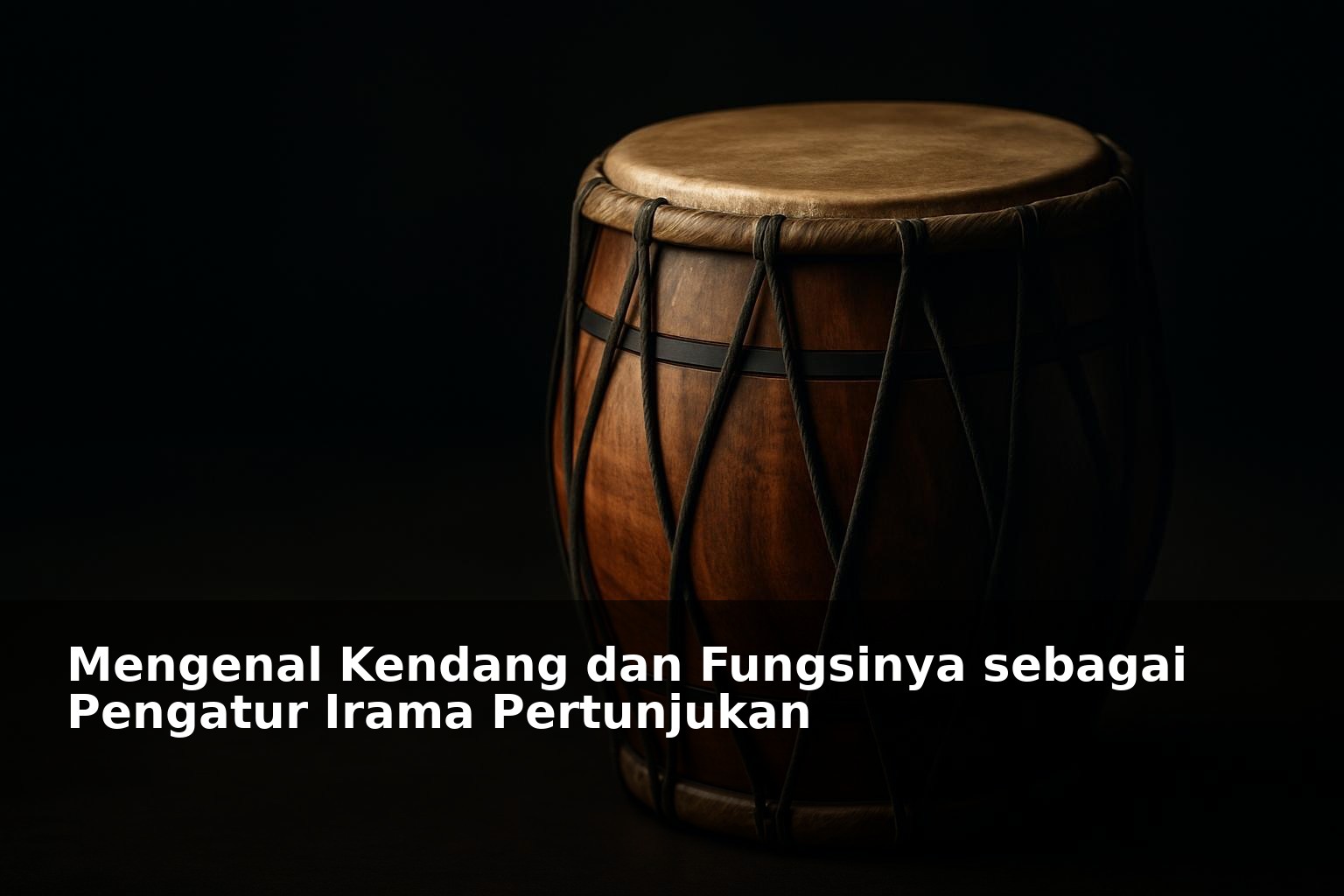 Gambar kendang tradisional sebagai alat musik pengatur irama pertunjukan